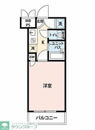 ルーブル中馬込壱番館 1Kの間取図画像
