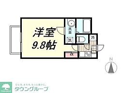 Bloom竹の塚 1Kの間取図画像