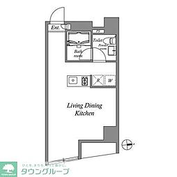 ディームス等々力 ワンルームの間取図画像