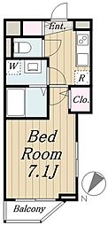 フリーシアgfc 1Kの間取図画像
