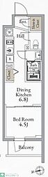 プライマル町屋 1DKの間取図画像