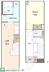 THERESIDENCE駒沢 1LDKの間取図画像