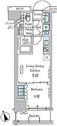 パークアクシズ浅草レジデンス 1LDKの間取図画像