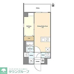 GranCasaOgu 1DKの間取図画像