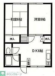 メゾン・ド・三ッ境 2DKの間取図画像