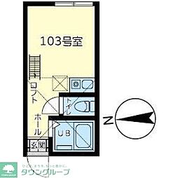 相鉄本線 上星川駅 徒歩7分の賃貸アパート 1階ワンルームの間取り