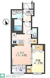 JR横須賀線 東戸塚駅 バス9分 中村停下車 徒歩1分の賃貸アパート 1階1LDKの間取り