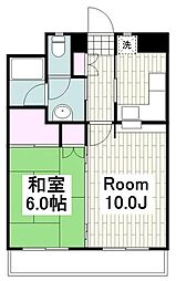 相鉄本線 天王町駅 徒歩3分の賃貸マンション 3階1LDKの間取り