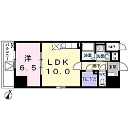 クラッテーロ相模が丘 4階1LDKの間取り