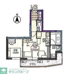 キリッシュパーク 1DKの間取図画像