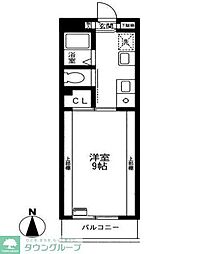 サングレイス湘南 1Kの間取図画像
