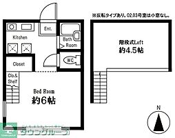 ハーミットクラブハウス四季美台B ワンルームの間取図画像