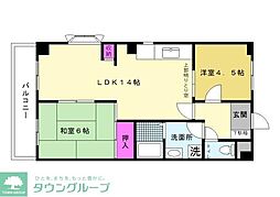 ハイムリレーション 2LDKの間取図画像