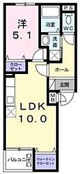 アイリー 1LDKの間取図画像