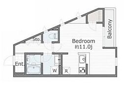 ラ・グランデ大倉山PLUS ワンルームの間取図画像