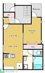 Southern Apartment 星川 1LDKの間取図画像