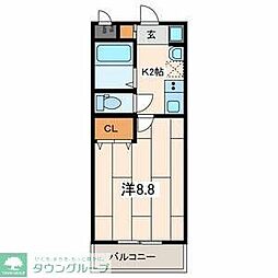 アネックス弐番館 1Kの間取図画像