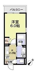 パルトネール横浜二俣川A 1Kの間取図画像