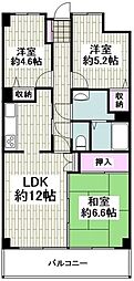 アーバンパーク常盤台公園B棟 3LDKの間取図画像