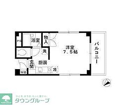 K.Iビル ワンルームの間取図画像
