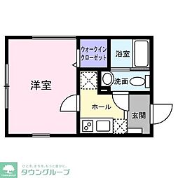 大和市下和田アパート 1Kの間取図画像