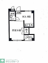 カサハラビル天王町1 1Kの間取図画像