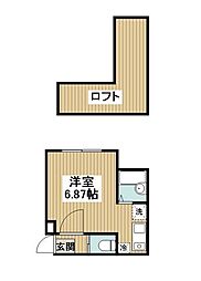 サザンリーフ中央林間1 1Kの間取図画像