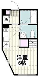 ハーミットクラブハウス三ツ境 1Kの間取図画像