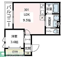 ViolaK2 1LDKの間取図画像