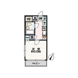クリオ二俣川参番館 1Kの間取図画像