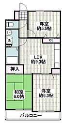 フェリースいずみ中央 3DKの間取図画像