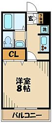 畠山マンション 1Kの間取図画像