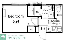 リバージュ鶴ヶ峰 1Kの間取図画像
