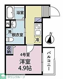 大和市中央林間1丁目アパート 1Kの間取図画像