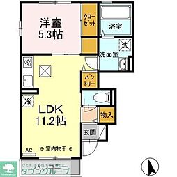 サニーサイド2 1LDKの間取図画像