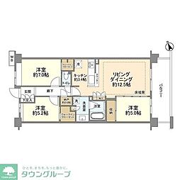 ブランズシティ本郷台フィールドテラス 3階3LDKの間取り