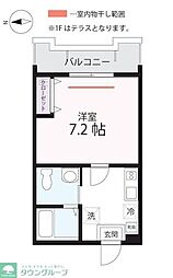 JR京浜東北・根岸線 新杉田駅 徒歩15分の賃貸アパート 1階1Kの間取り