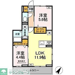 (仮称)D-Paina 笹下 301 3階2LDKの間取り