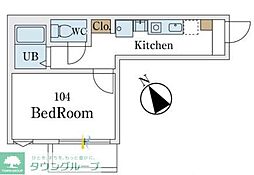 京急本線 上大岡駅 徒歩17分の賃貸アパート 1階1Kの間取り