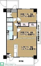 JR京浜東北・根岸線 洋光台駅 徒歩12分の賃貸マンション 2階2LDKの間取り