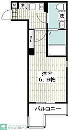 グランツ杉田 2階1Kの間取り