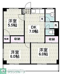 芹が谷ハイツ 3階3DKの間取り