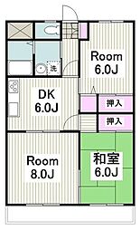 セントレ港南 1階3DKの間取り
