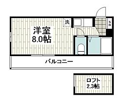 カーサエスペシア 2階1Kの間取り