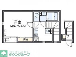 レオネクストシャルム唐沢 2階1Kの間取り
