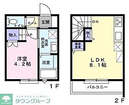 ザ・ガーデン フィールド 2階1LDKの間取り