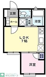 ザ・ガーデン フィールド 2階1LDKの間取り