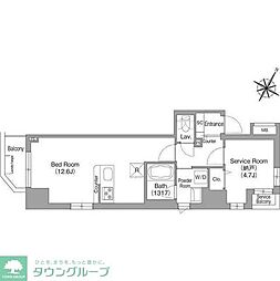 コンフォリア・リヴ関内 10階1SKの間取り