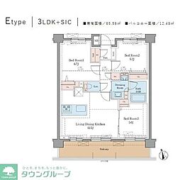 藤沢市弥勒寺1丁目マンション 3LDKの間取図画像