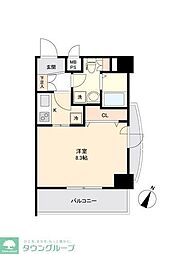アルカサーノ新杉田 1Kの間取図画像